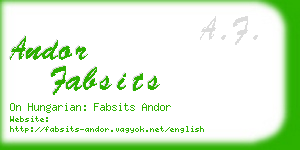 andor fabsits business card